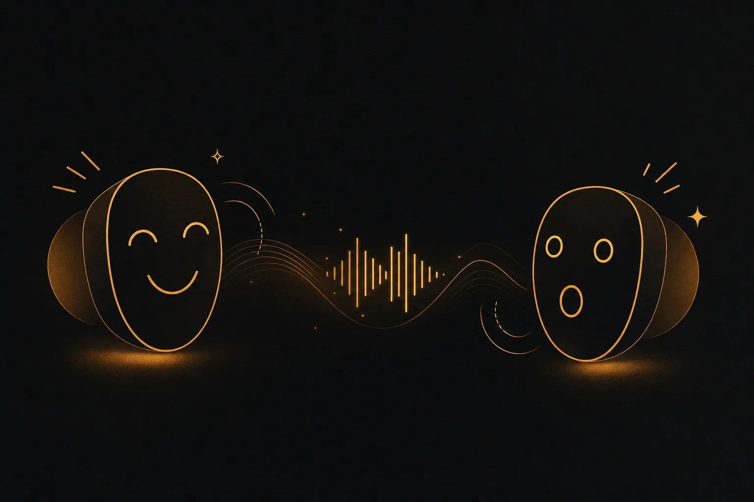 Expressive masks and a speech waveform conveying emotion and personality in talking-head avatars