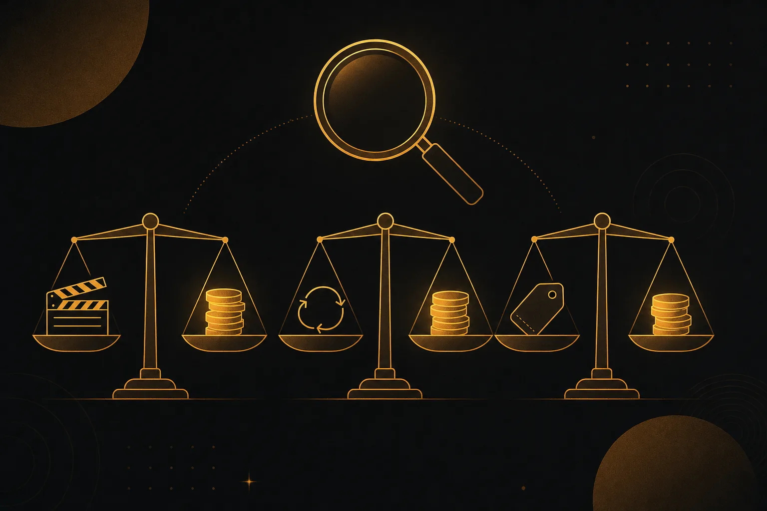 Three balanced scales weighing output quality, workflow fit, and value for money to rank AI video tools