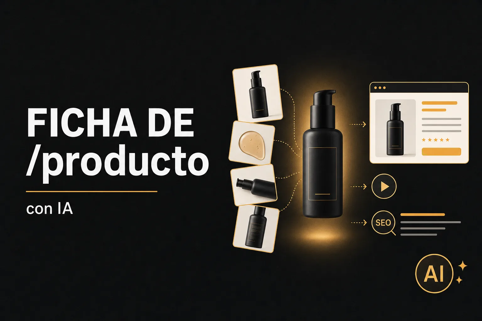 Ficha de producto perfecta creada con IA: imágenes, vídeo y descripción SEO