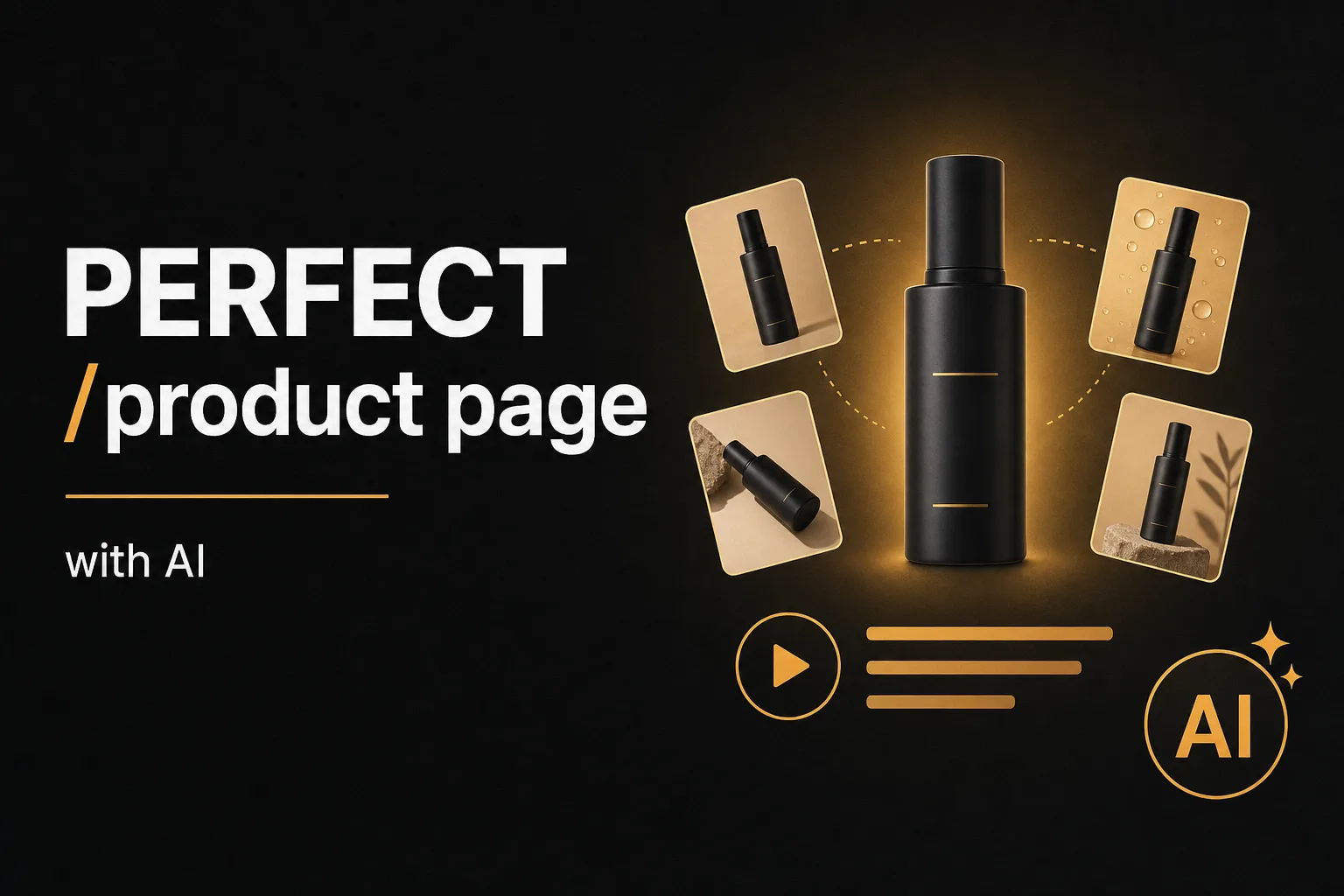 Perfect ecommerce product page built with AI: images, video, and SEO description
