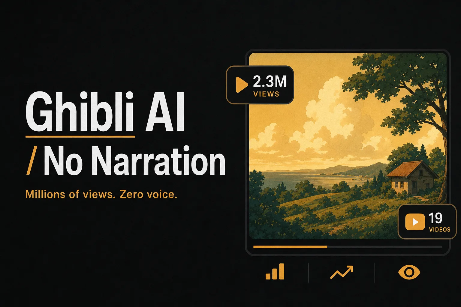Ghibli AI: Cómo un canal con 19 Videos consigue 2.3 Millones de vistas sin narración