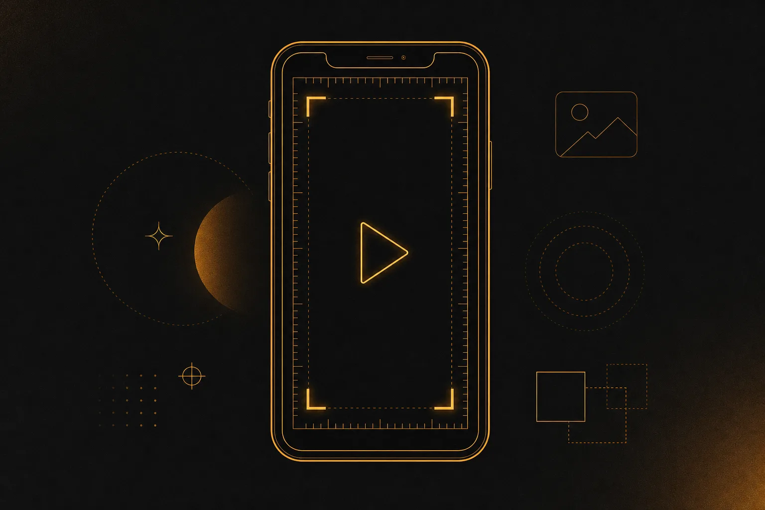 Vertical 9:16 smartphone frame showing the safe zone for reel content with aspect ratio and resolution markers